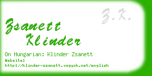 zsanett klinder business card